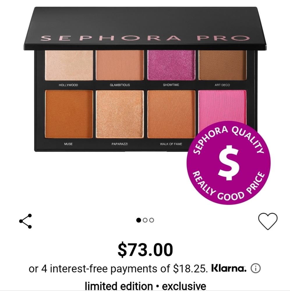 🧡2/100$ NWOT SEPHORA PRO BLUSH PALETTE LIGHT